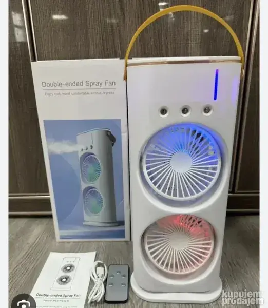 Dupla velika klima ventilator 3u1 sa rasprsivacem