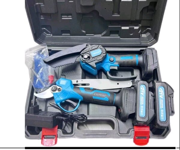 Aku set za orezivanje: makaze i mini testera 21V