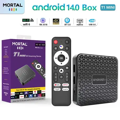 Mortal Smart TV Box T1 Mini Android 14 sa 4K podrškom i Dual WiFi 6