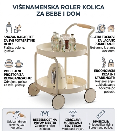 Elegantna barska kolica na 2 nivoa