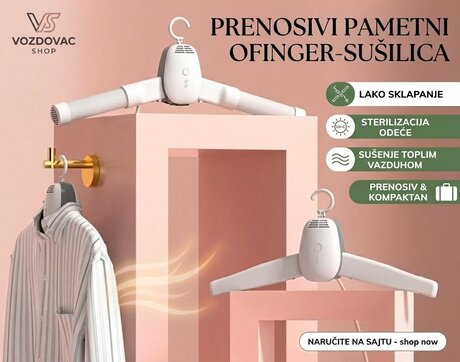 Prenosivi Električni Ofinger Sušač za Odeću i Obuću 2u1