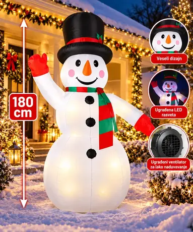 Sneško na Naduvavanje 180 cm sa LED Osvetljenjem