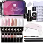 Poli Gel set za nokte sa 7 poli gelova + mini lampa + tipse