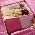 Set za žene 3 u 1 parfem ruža, sat i novčanik