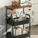 Pokretna polica sa drvenom pločom