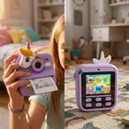 Fotoaparat za decu jednorog ljubičasti sa štampačem slika