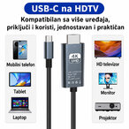 Premium USB-C na HDTV Kabl 4K UHD