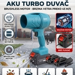 Aku turbo jet duvač vazduha sa 2 litijumske baterije