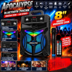 RAMPAGE 8" Bluetooth Zvučnik – Snažan Zvuk i LED Efekti