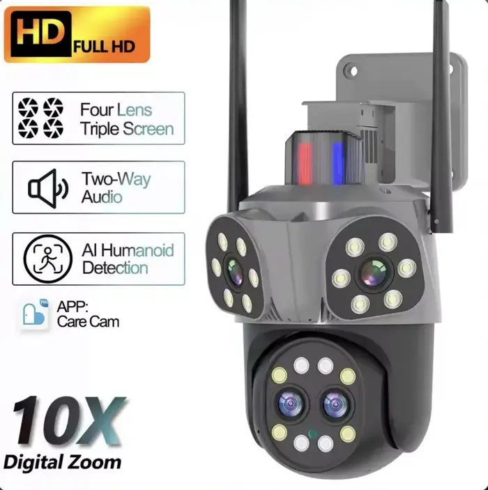 PTZ WiFi kamera sa 3 nezavisne kamere i 4 objektiva – 32mpx, CareCam Pro