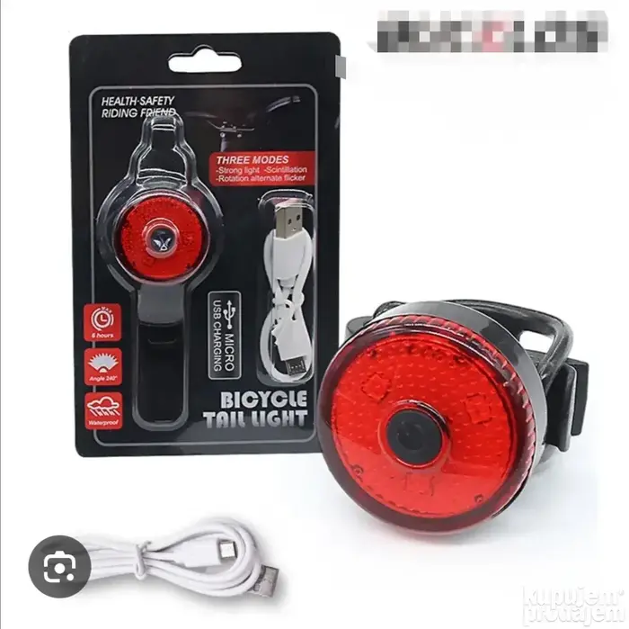 LED punjivo zadnje svetlo za biciklu