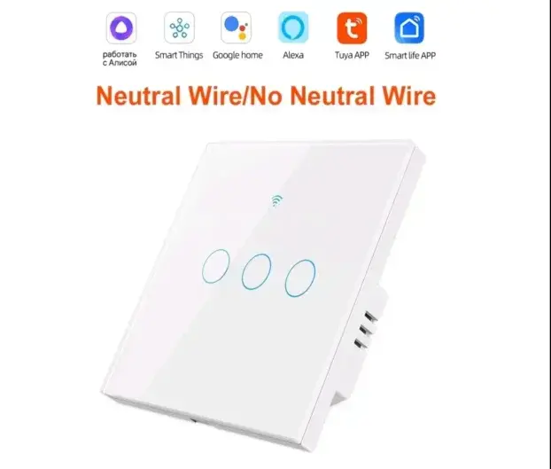 Tuya WiFi pametni prekidač na dodir sa tri tastera