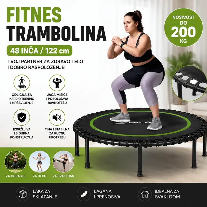 Fitnes Trambolina 122cm do 200kg