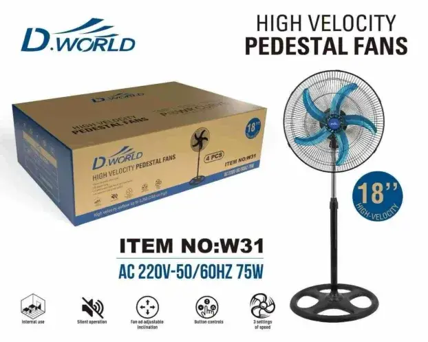 STOJEĆI PODNI VENTILATOR D.World W31 18" 45cm 75W