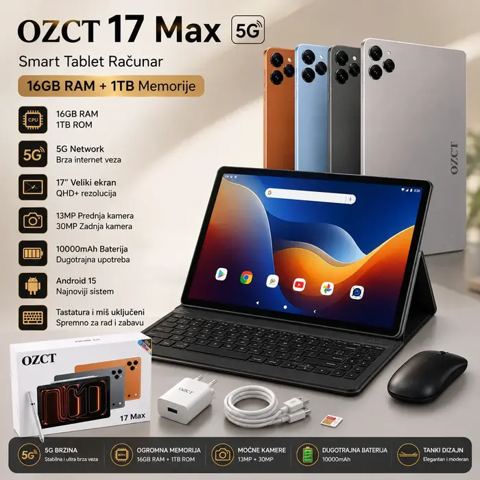 17 Max 5G Tablet 16GB RAM + 1TB Memorija 