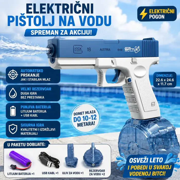 Elektricni vodeni pistolj - GLOCK