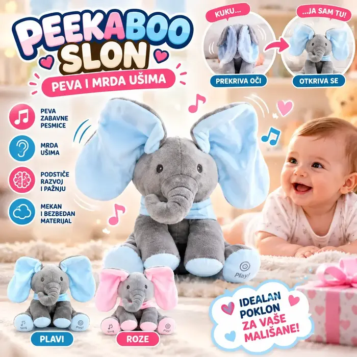 Peekaboo Slon za Decu – Plišani Slon